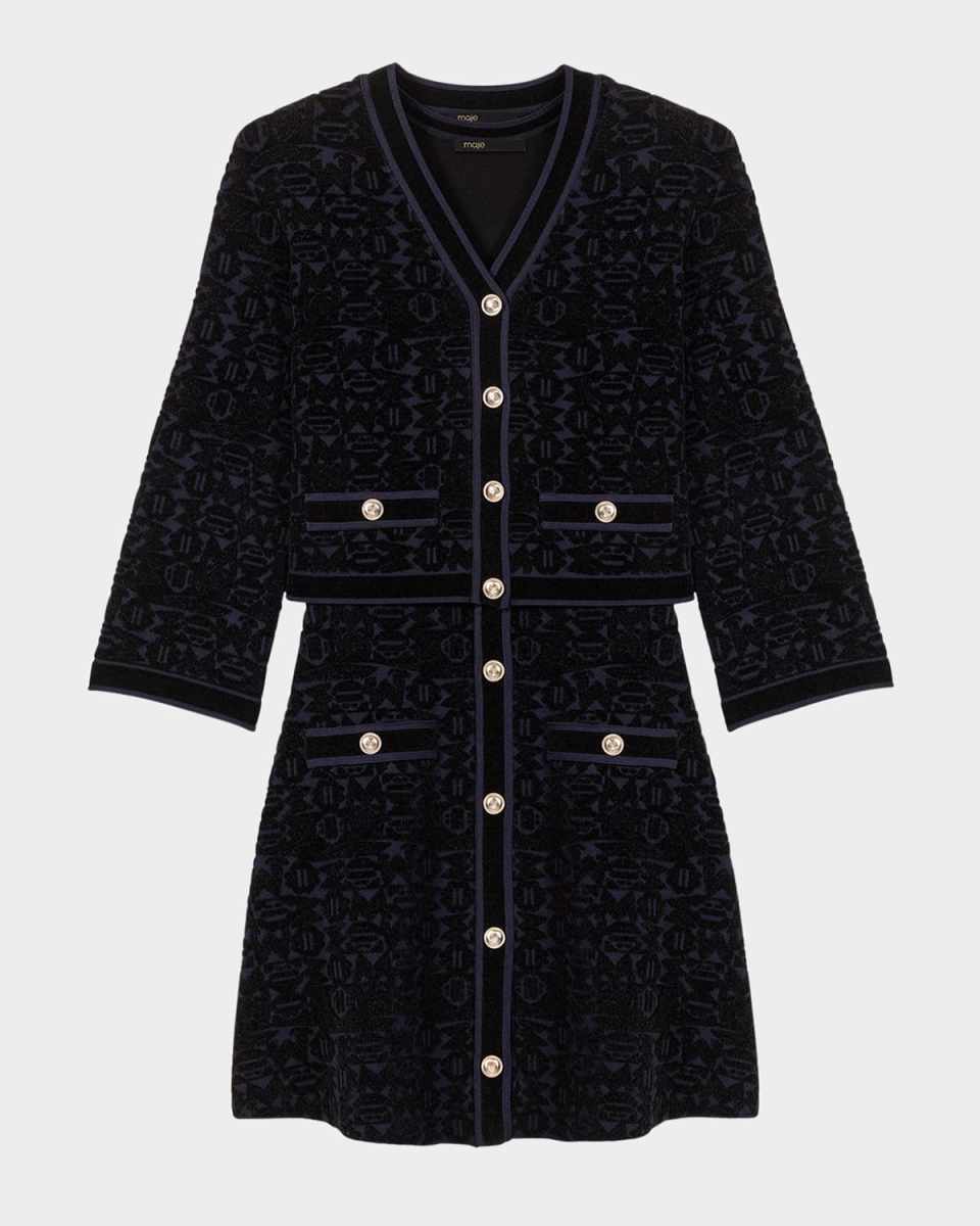 Reverie Velvet Jacquard Two-in-One Mini Dress